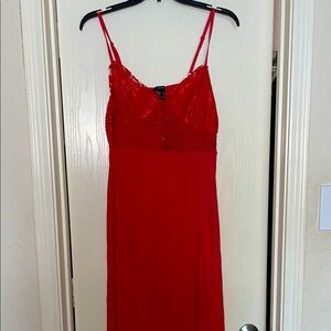 Elegant Red Lace Dress